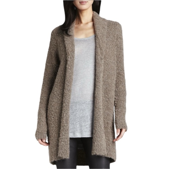 JOIE Wool Shawl Boucle Open Long Cardigan Sweater - Picture 2 of 9